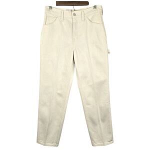 E J.Crew High Rise '90s Straight Carpenter Jean Natural Seeded Denim Size 27